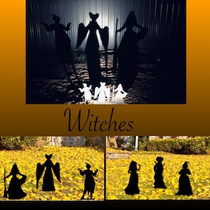 Witch Sisters Yard Stakes, Halloween Yard Stakes, Steal Yard Decor, Metal Yard Art, Garden Stakes, Fall Decor