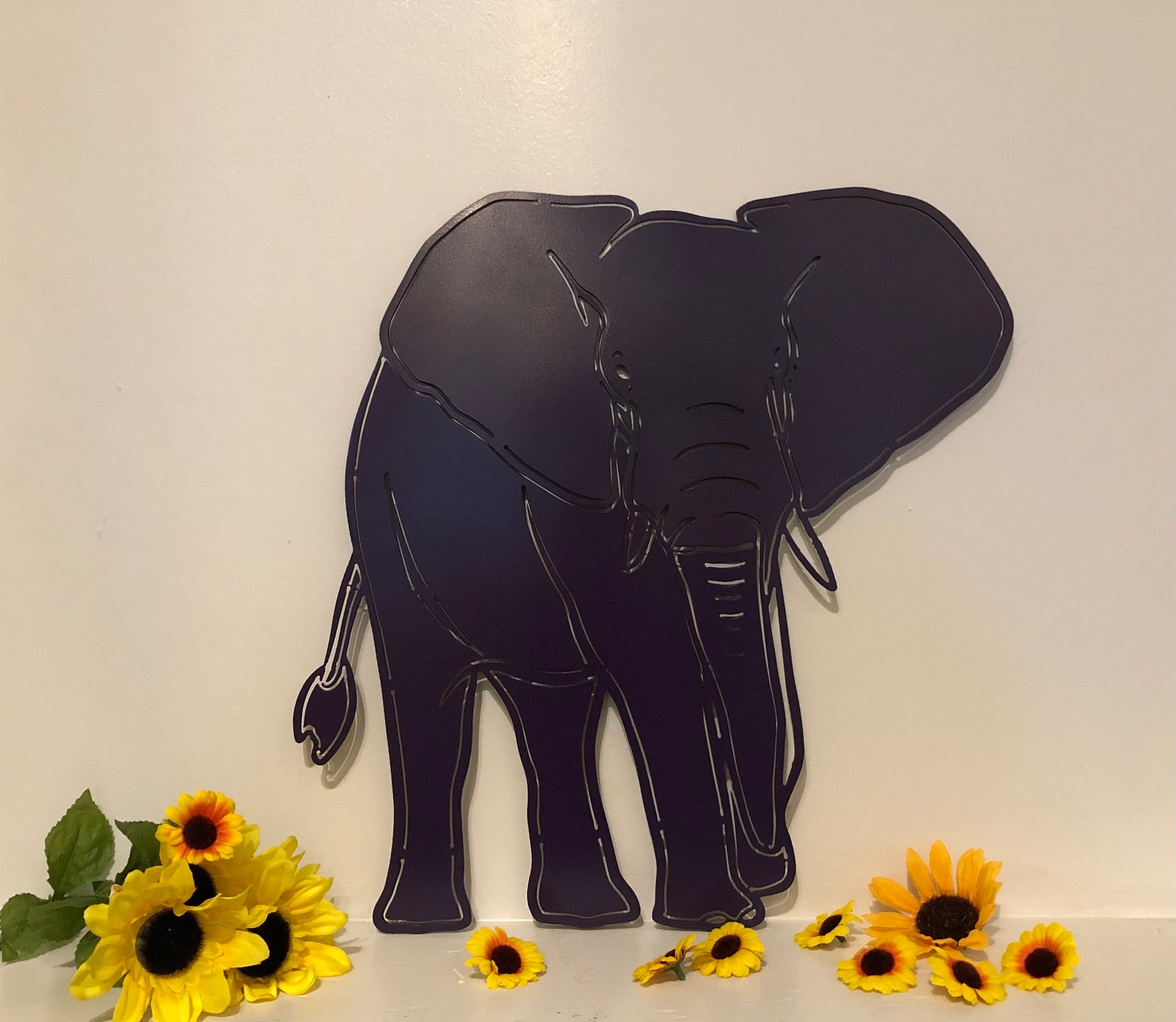 Elephant Metal Wall Art Elephant Decor Elephant Sign Metal Etsy