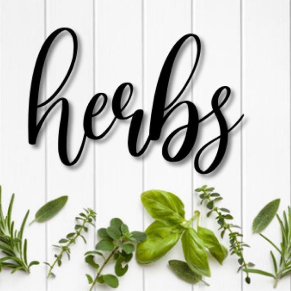 Herbs Metal Word, Herbs Sign, Flower Shop Decor, Herbs Metal Sign, Garden Sign, Garden Decor, Herbs