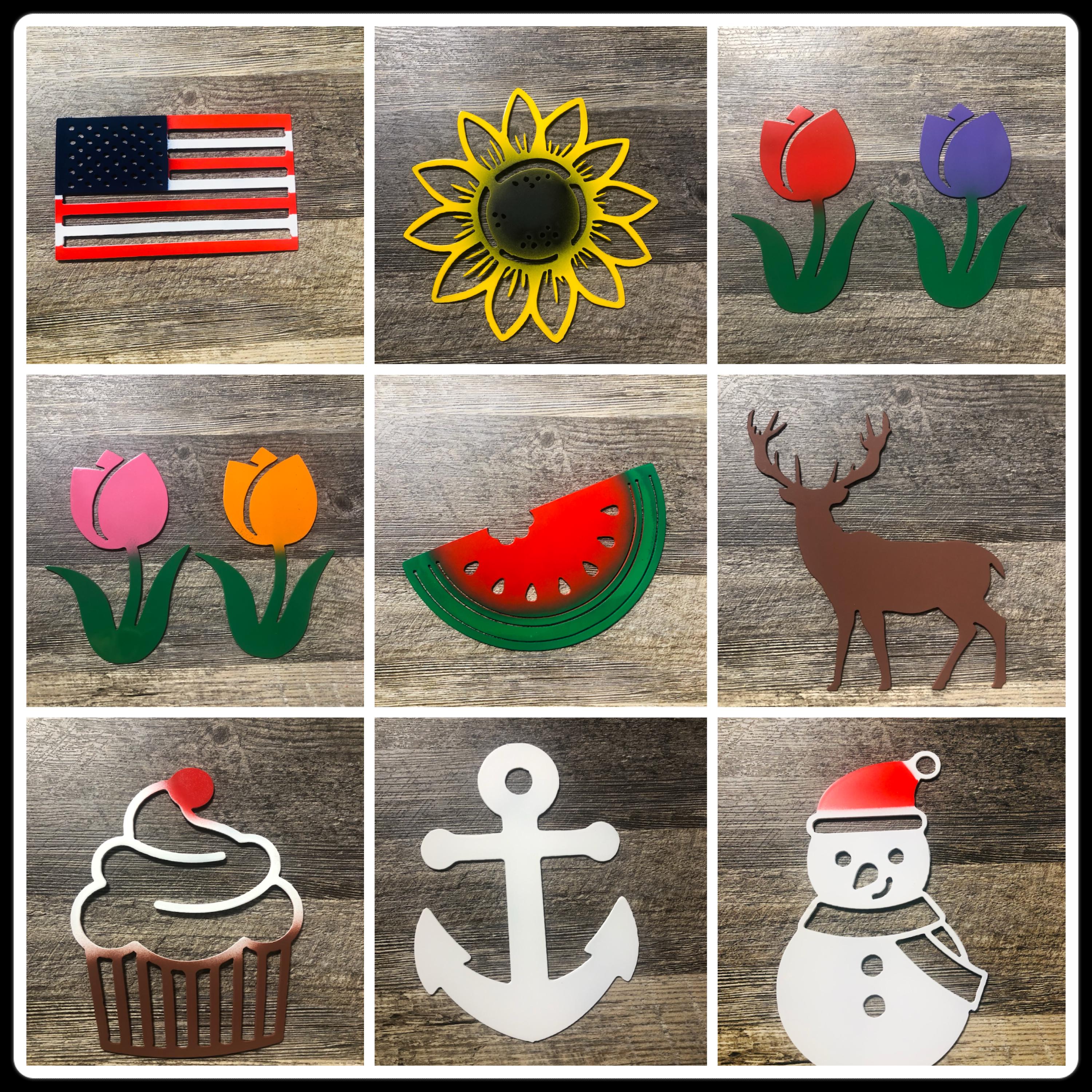 Interchangeable Metal Pieces, Magnetic Welcome Sign, Door Hanger