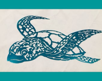 Metal Sea Turtle Wall Art, Beach Decor