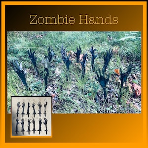 Zombie Hands Metal Yard Stakes, Zombie Hands, Fall Decor, Zombies, Metal Art, Zombie Decor, Halloween Decor,  Halloween Sign