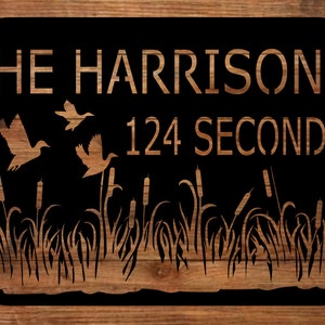 Personalized Address Sign, Custom Address Sign, Ducks, Cattails