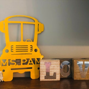Personalized School Bus, Bus Driver Gift, Personalized Door Hanger, Bus Driver Door Hanger, Bus hanger, Bus decor, National Bus Driver Day