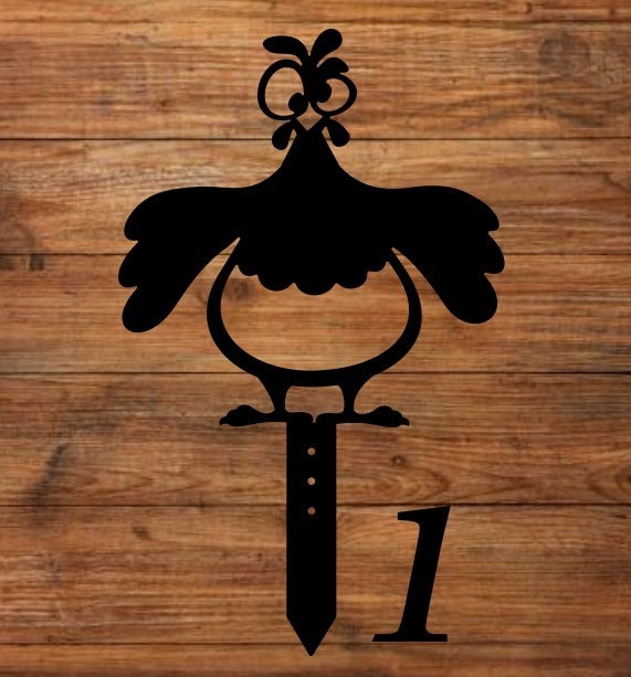 Metal Chicken Yard Stake Chicken Stakes Garden Stakes Etsy