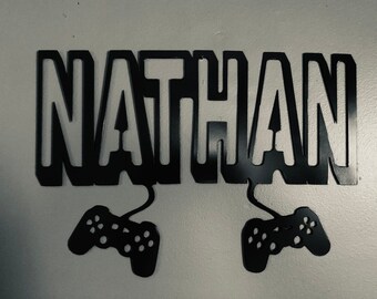 Personalized Steel Gaming Sign, Game Room Decor