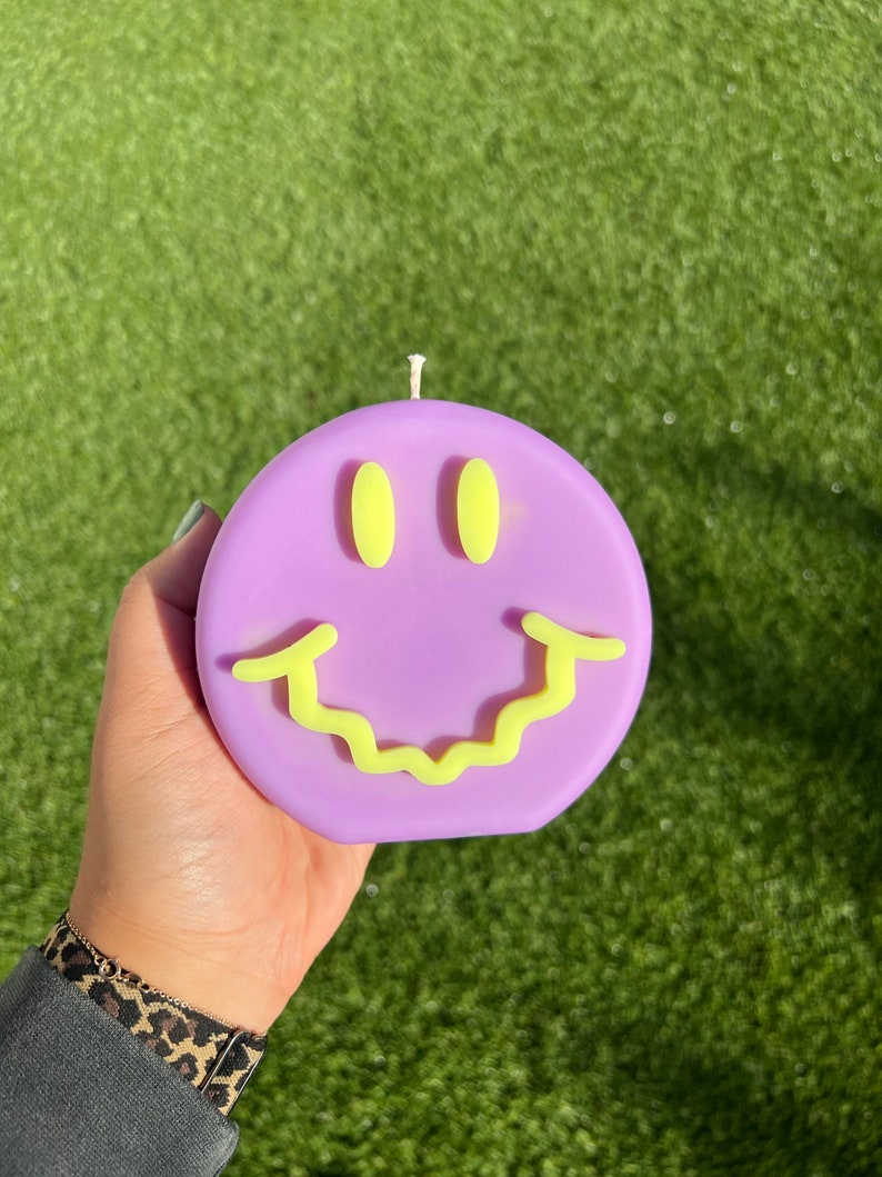 Smiley Face Candle Fun Unique Candle Gift Giving Decor Etsy