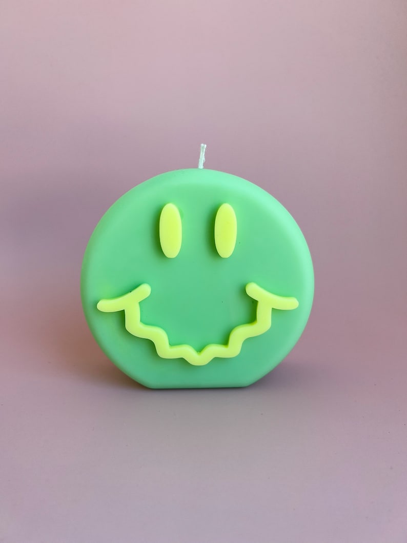 Smiley Face Candle Fun Unique Candle Gift Giving Decor Etsy