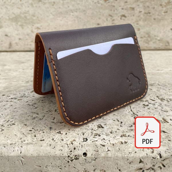 Leather Vertical Card Holder and Wallet Pattern / Card Holder Wallet Template/ Pdf Pattern