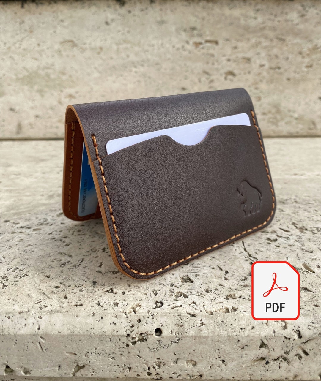 Leather Vertical Card Holder and Wallet Pattern / Card Holder Wallet