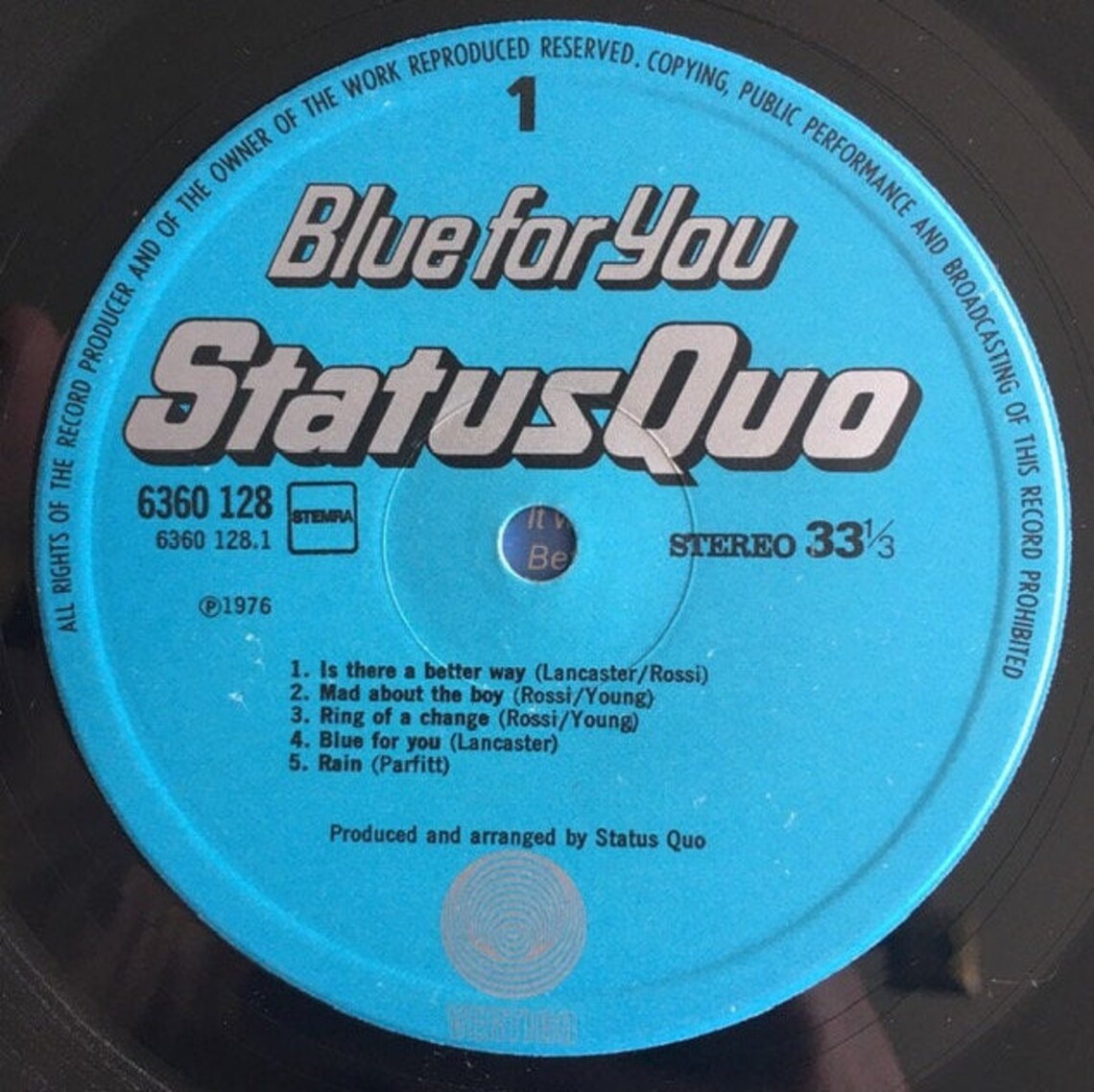 Status Quo Blue for you 1976Vintage Vinyl Record Lp 6 360 Etsy