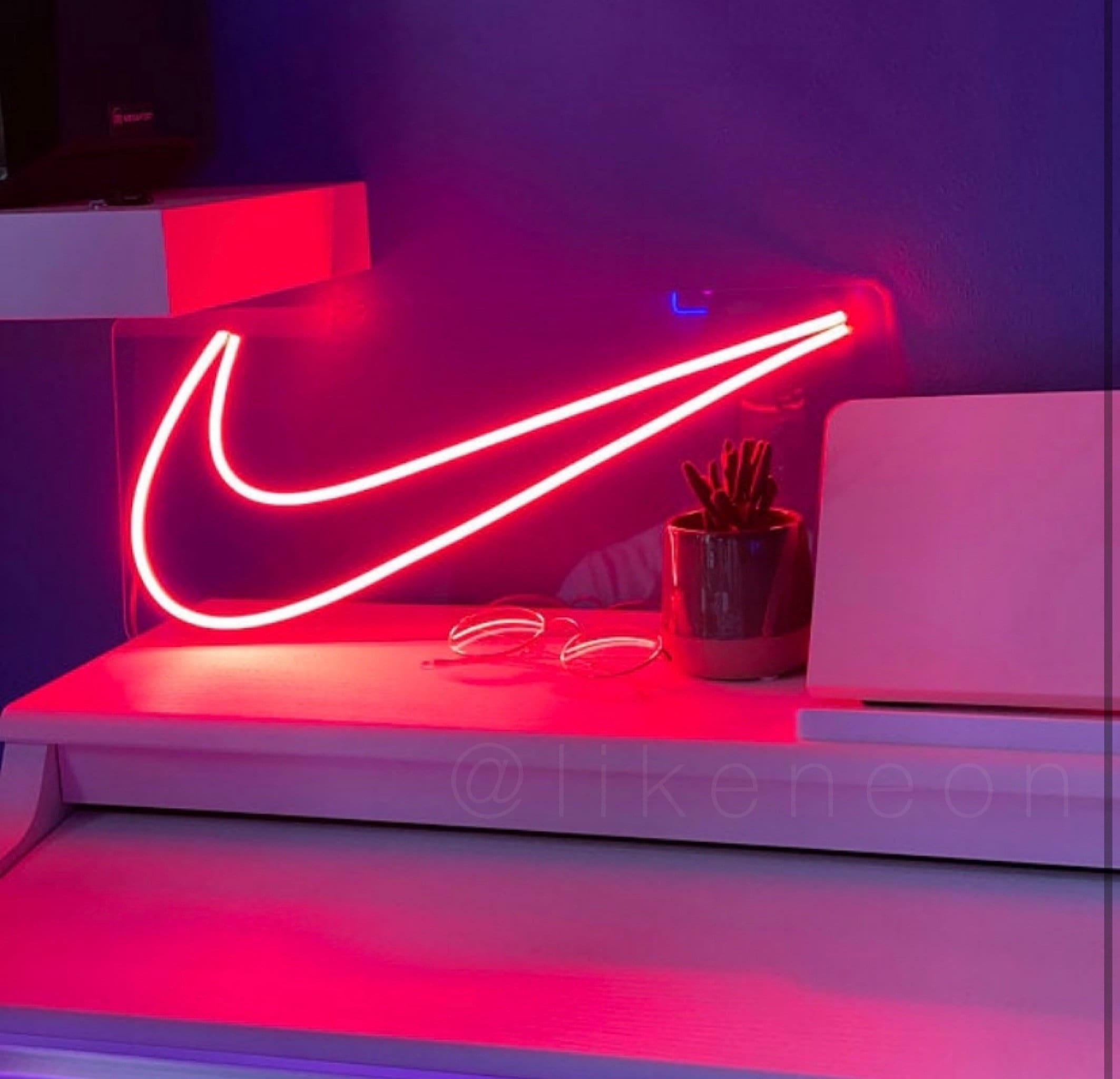 neon white nike logo