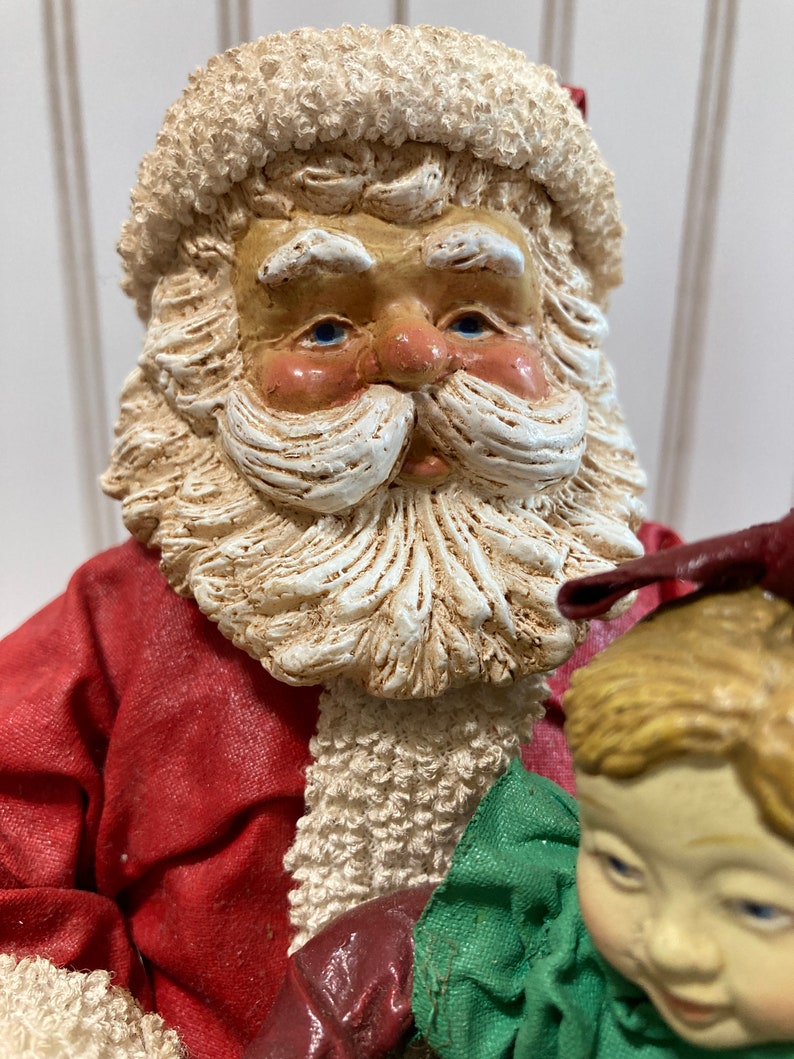 Vintage Clothtique Santa Clause Figurine Sitting on - Etsy