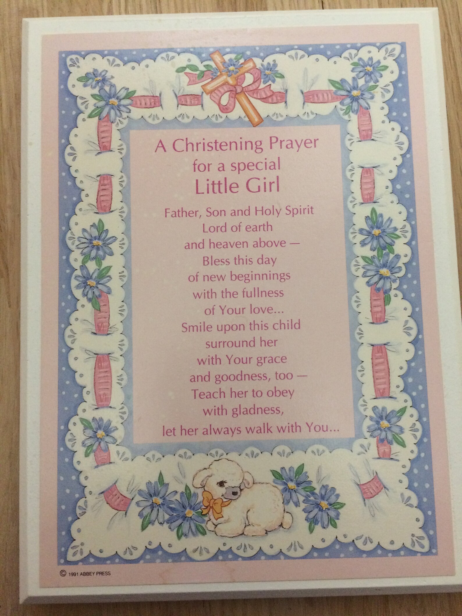 A Christening Prayer for a Special Little Girl Plaque Etsy