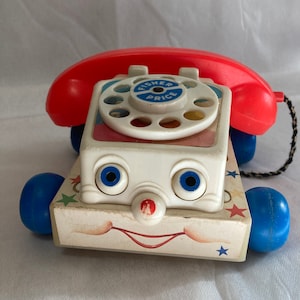 Vintage Fisher-Price  Chatter Telephone Pull Toy - Classic Toys - Toddler Toy - Baby Toy - 747 - Made in USA - 1961-1985 - Quaker Oats
