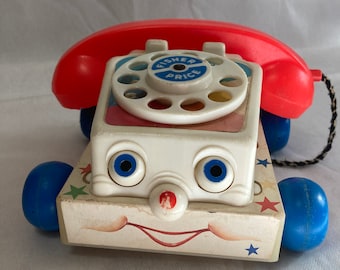 Teléfono de juguete vintage Fisher-Price Chatter