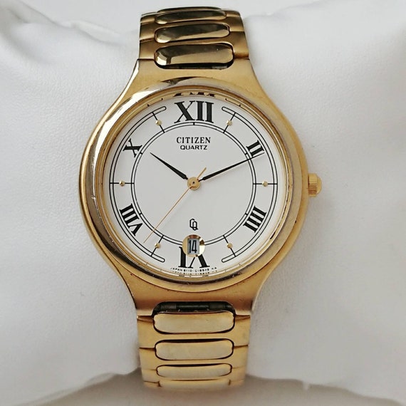 Vintage Citizen Gold with Roman numerals 90s Ultr… - image 4