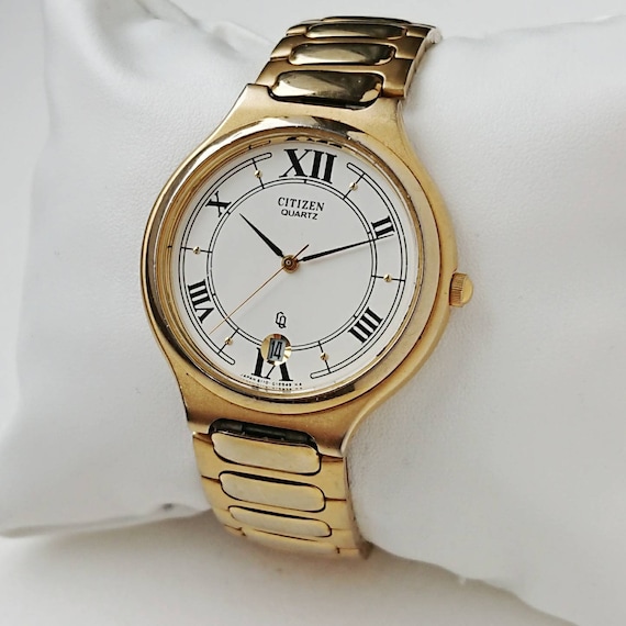 Vintage Citizen Gold with Roman numerals 90s Ultr… - image 2