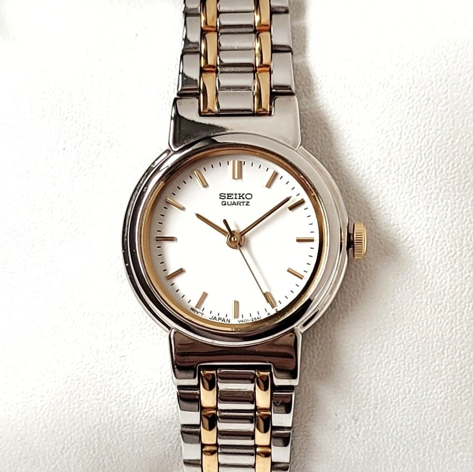 Montre Vintage Seiko Pour Femme - Bracelet Cuir - Années 80-90 - Neuf étiqueté