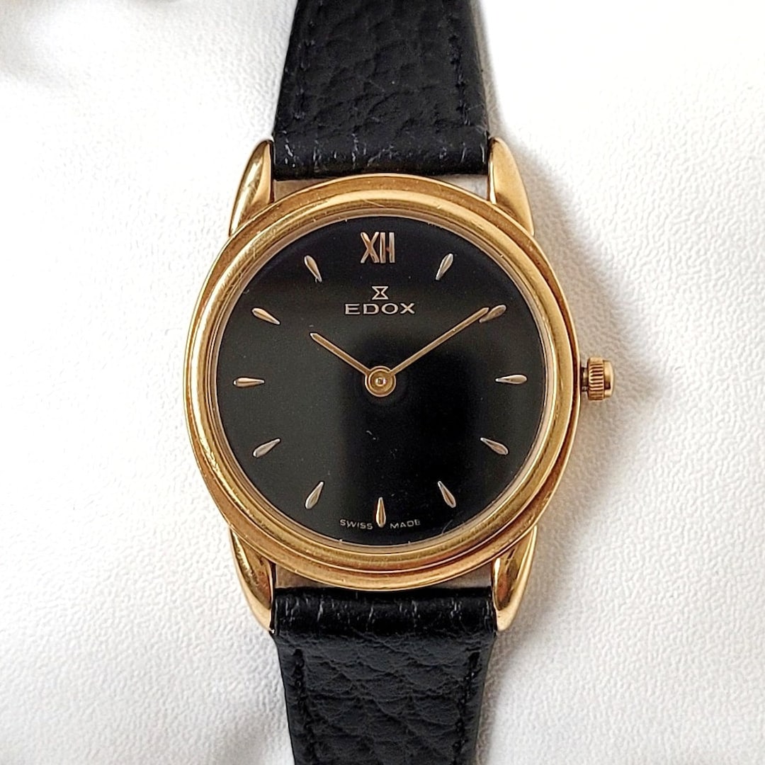 Buy Vintage Edox Black&gold 90s Unique Online in India