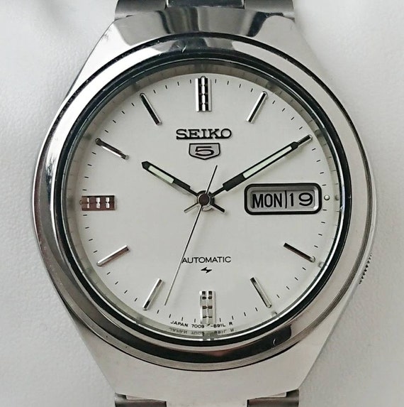 Vintage Seiko 5 White 90s High Condition - Etsy Hong Kong