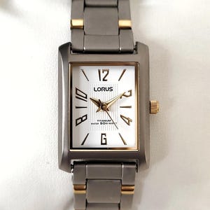 Vintage Lorus titanium tank van Seiko jaren 90, laatst nieuw!