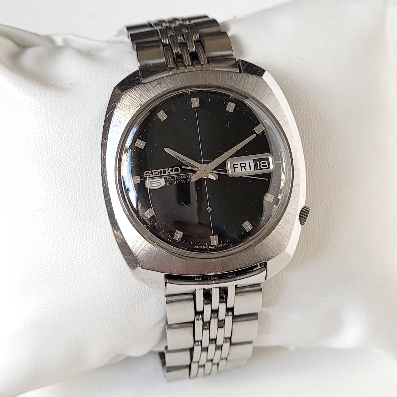 Vintage Seiko 5 Black 70s All Original - Etsy