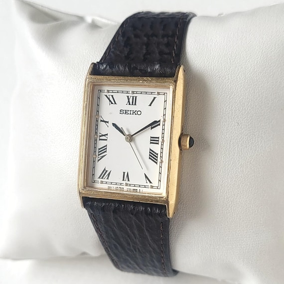 90s Vintage seiko tank watch 腕時計 タンク y2k Vintage Seiko Tank With Gold Dots 90s Ultra Rare - Etsy UK