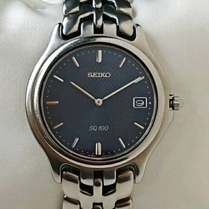 Vintage Seiko Blue Guilloche dial 90s High Condition