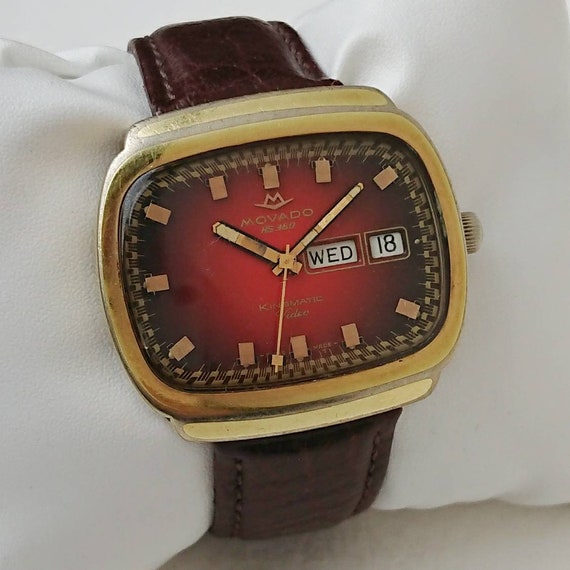 Vintage Movado Kingmatic  Video Red 60s Ultra Rare - image 3