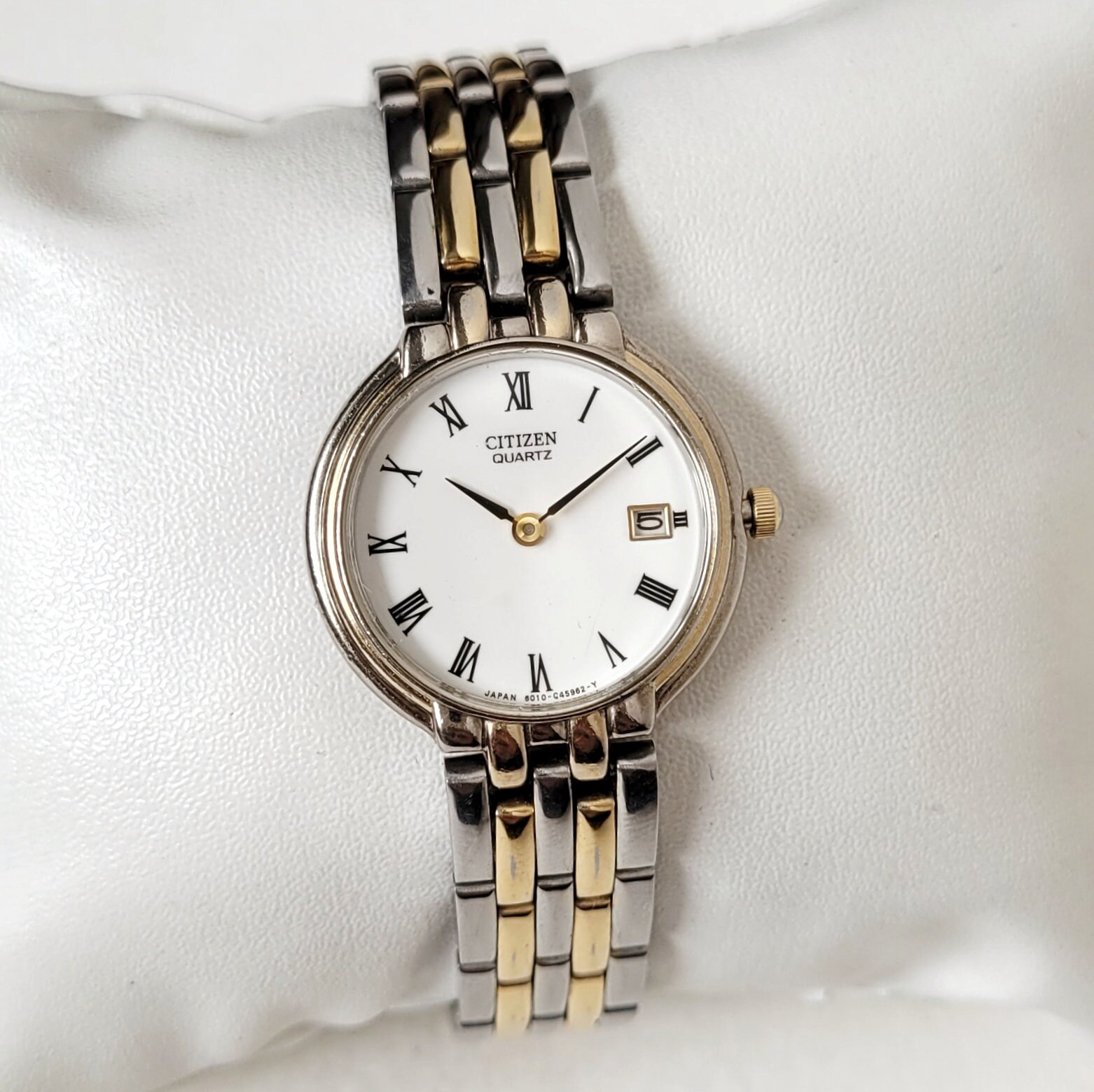 Vintage Citizen Elegance Ladies Two-Tone Quartz Watch Blue Dial GN-0-S 1990s VG Citizen Quartz Women main image 2