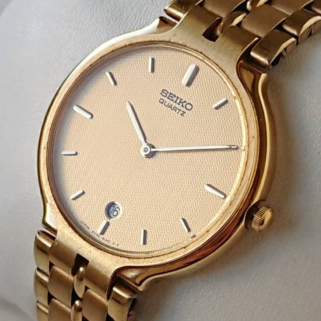 Vintage Seiko Gold 90s Unused With Box - Etsy Vintage Seiko Gold 90s Unused With Box - Etsy