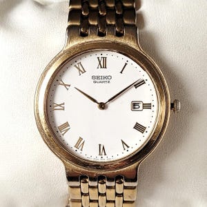 Reloj Seiko vintage dorado de los años 90, ultra raro