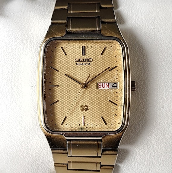 Vintage Seiko Rectangular Day Date 90s All Original - Etsy