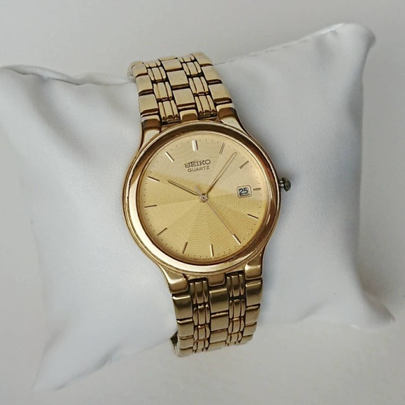 Vintage 1990s Gold Seiko Calander Watch 