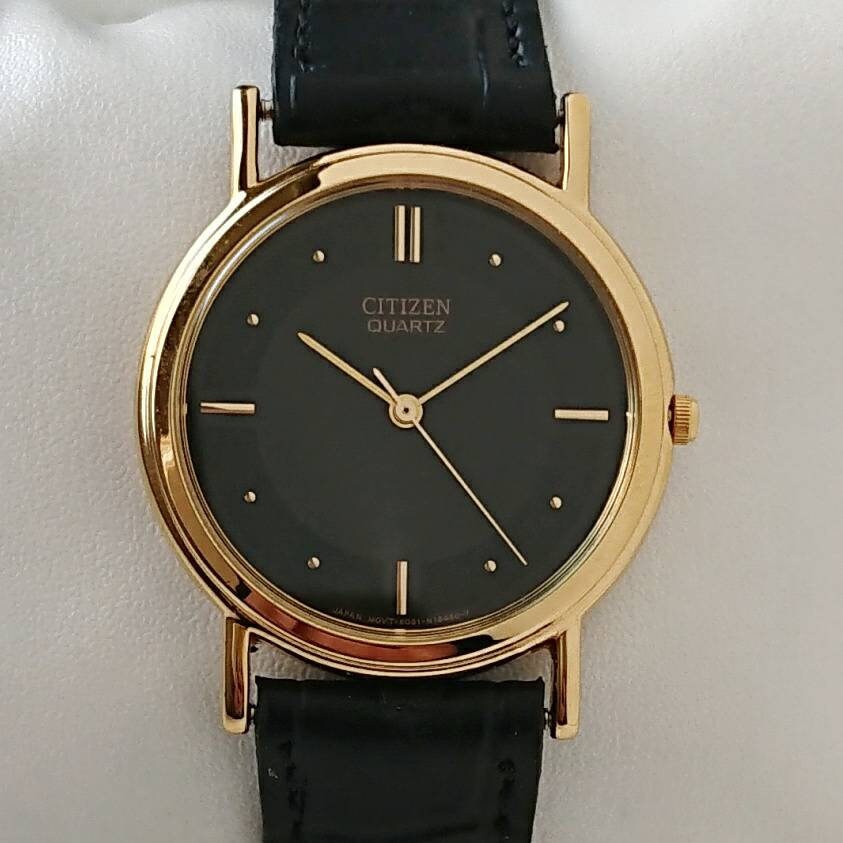 Vintage Citizen Black&Gold años 90 - Etsy España