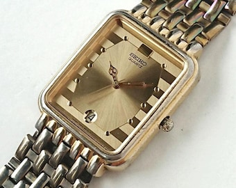 Vintage Seiko Tank Gold 90s Unique!