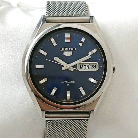 Vintage Seiko 5 Dark Blue 70s Ultra Rare - Etsy Sweden