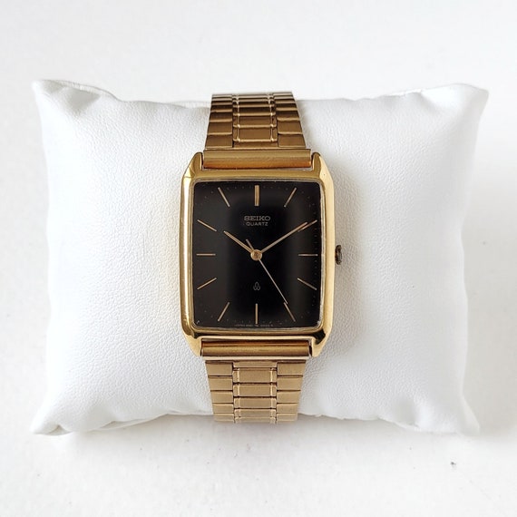Vintage Seiko Tank Black&gold 90s Unique - Etsy
