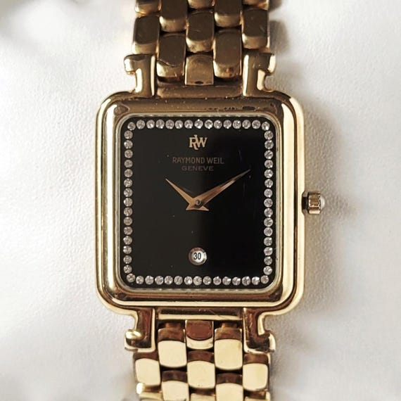 RAYMOND WEIL ゴールド腕時計 Raymond Weil 18k Gold Plated MENS Wrist Watch #9983, 1983 - Etsy