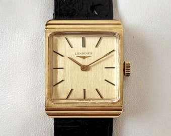 Vintage Longines  Gold Rectangular 70s High Condition