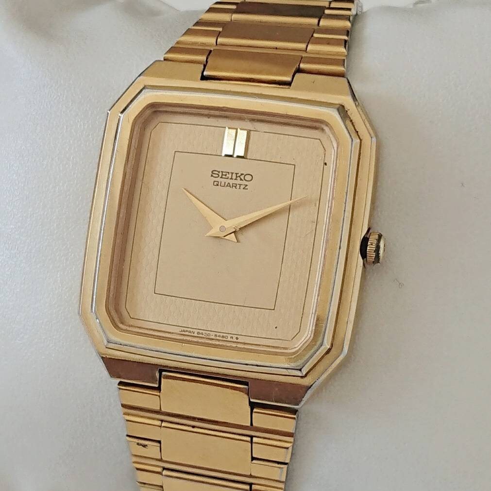 レア SEIKO セイコー デザイナー ゴールド QUARTZ 正確稼働 レトロ Vintage Seiko Gold 90s Shining - Etsy