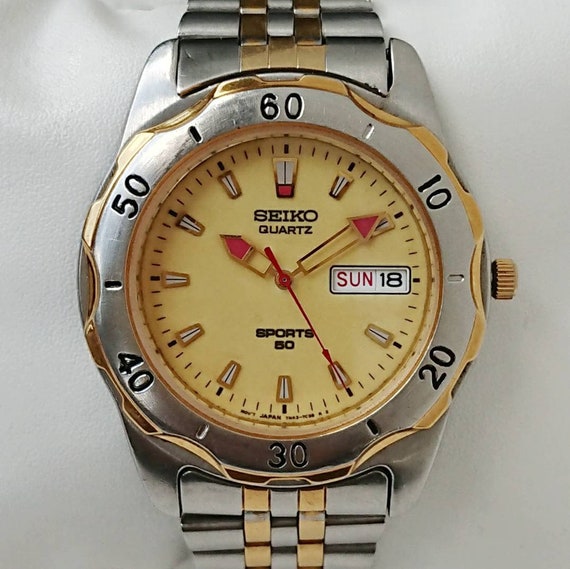 Vintage Seiko Sports Yellow With Luminous Dial 90s Ultra Rare - Etsy Denmark