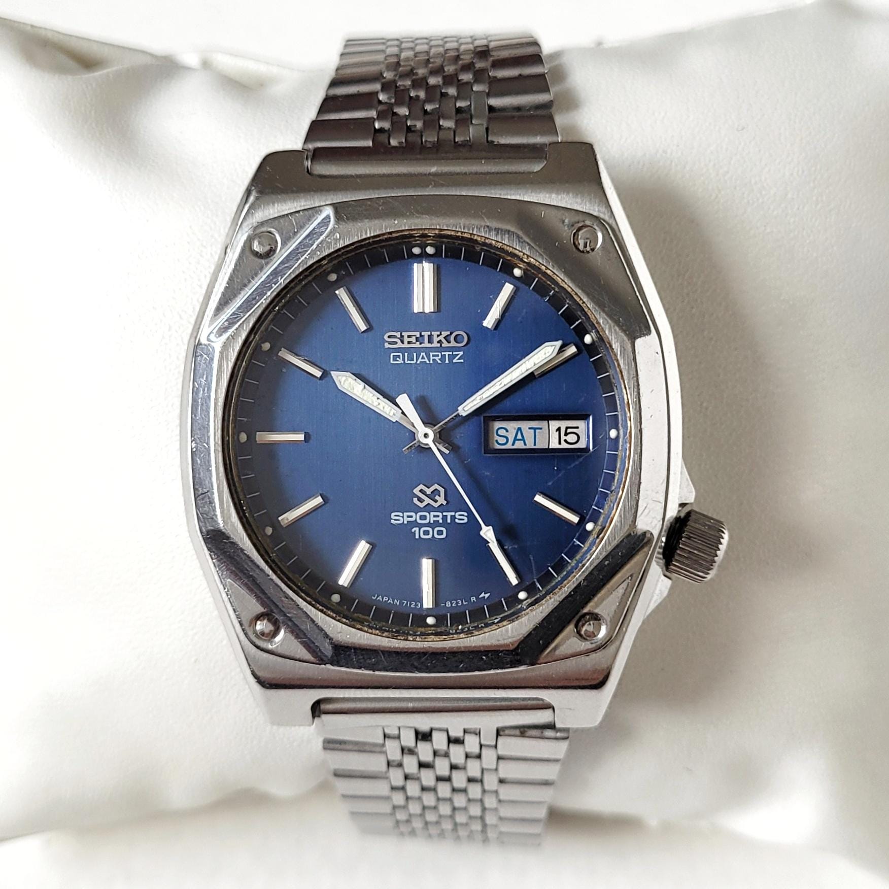 Vintage Seiko SQ 100 Blue 70s Rare - Etsy