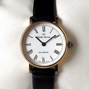 Montre habillée vintage Charles Perrin pour femme des années 90