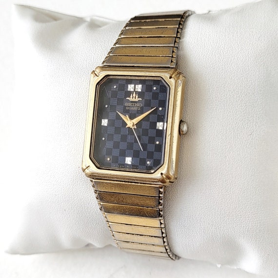 seiko tank ヴィンテージ 稼働品 美品 Vintage Seiko Tank With Patterned Dial 90s All Original - Etsy