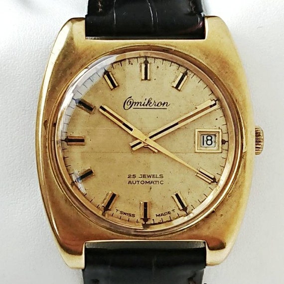 Vintage Omikron Gold Automatic 70s Swiss - Etsy