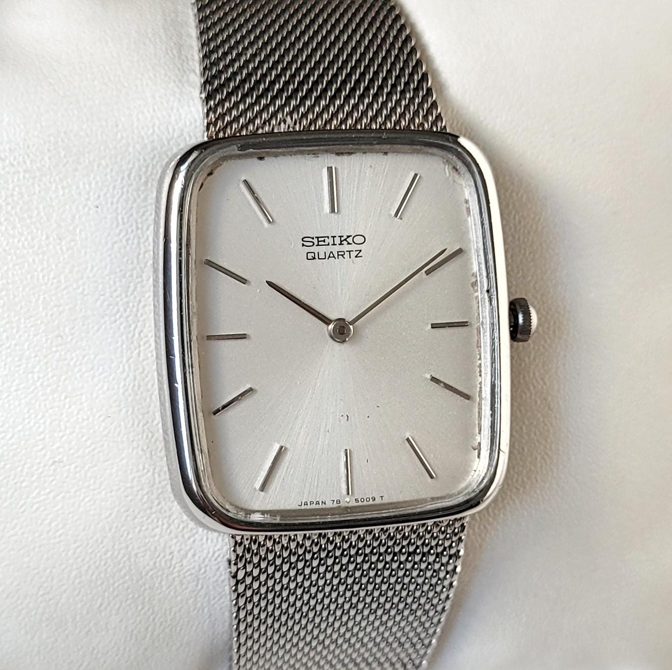Vintage Seiko Tank With Integrated Mesh Bracelet 90s Unique - Etsy