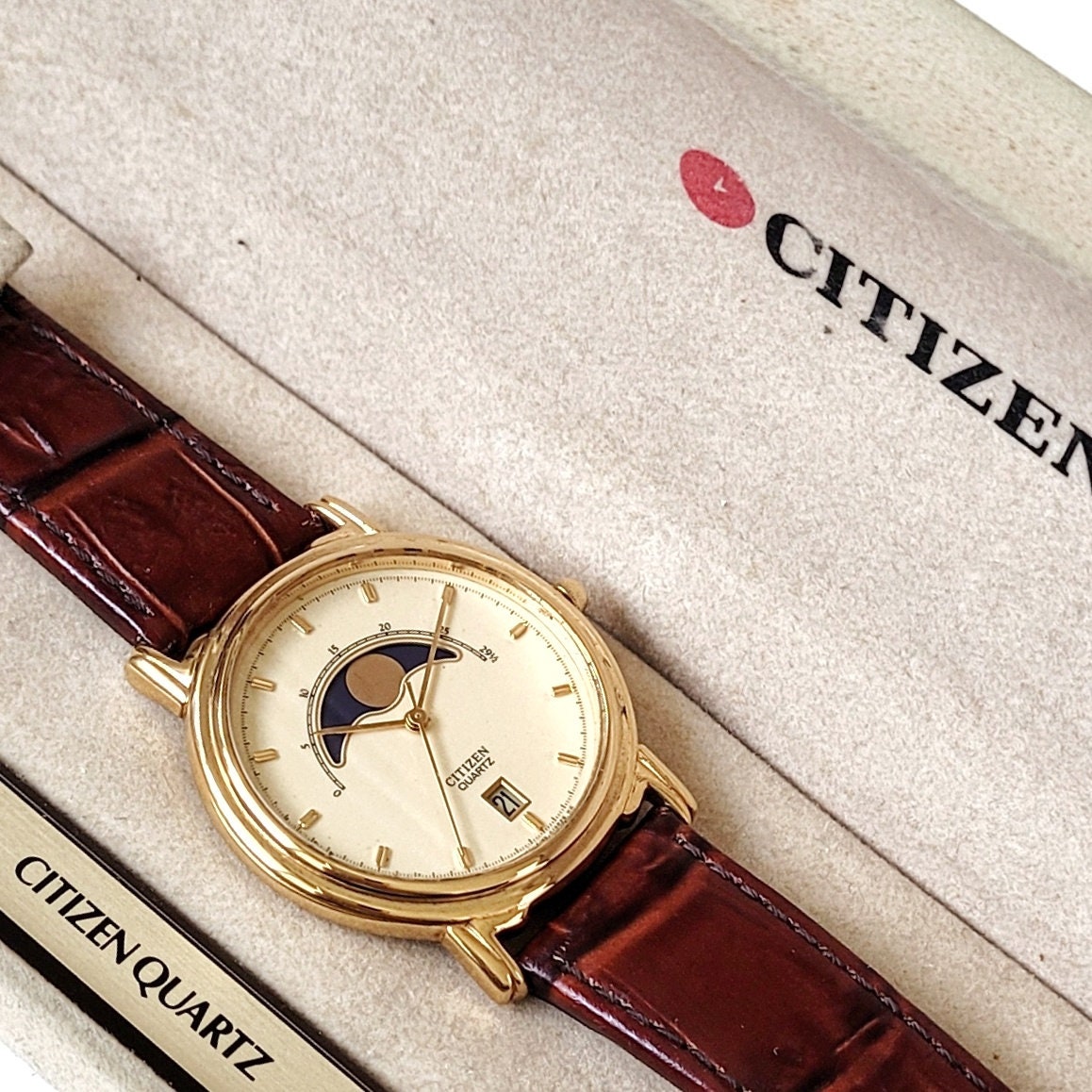 Vintage Citizen Moonphase 90s Near Mint Unique Etsy Canada
