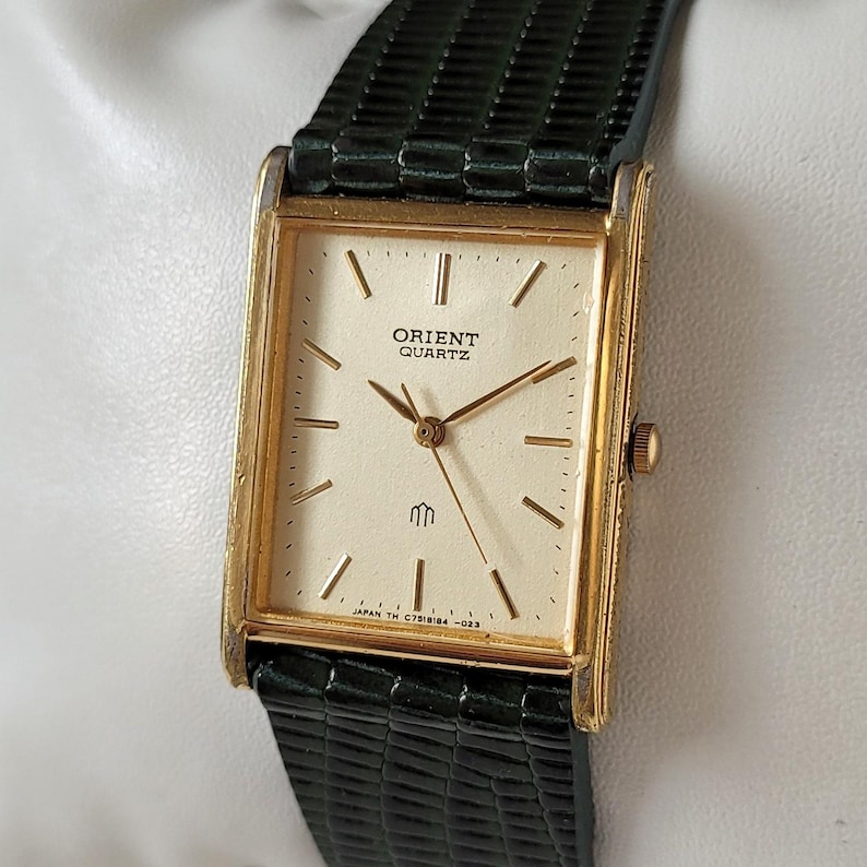 Orient Classic Rectangular Reverse Rare Orient Classic Tank | Quartz | Gold Plated | Iconic Design - Etsy